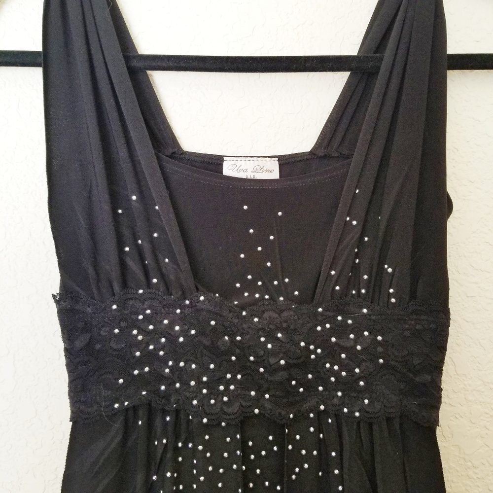 MADE IN USA Layered Top with lace